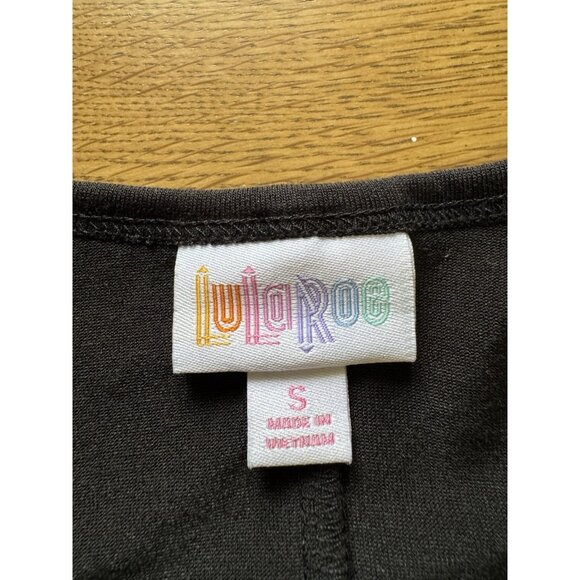 LuLaRoe Black Solid Hi-Lo T Shirt Dress Size Small Polyester Beachy Flowing - Picture 3 of 9